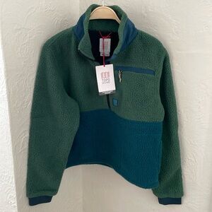 Topo Designs Green and Blue Fleece Jacket